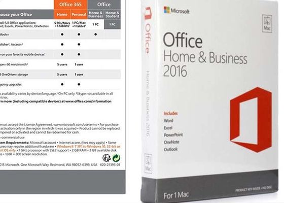 32 mordeu 64 a casa de Microsoft Office 2016 e a chave mordidas do negócio DVD Digitas